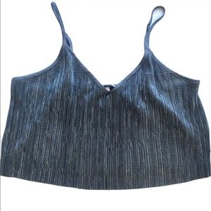 Victoria's Secret Silver Shine Pleat Crop Cami